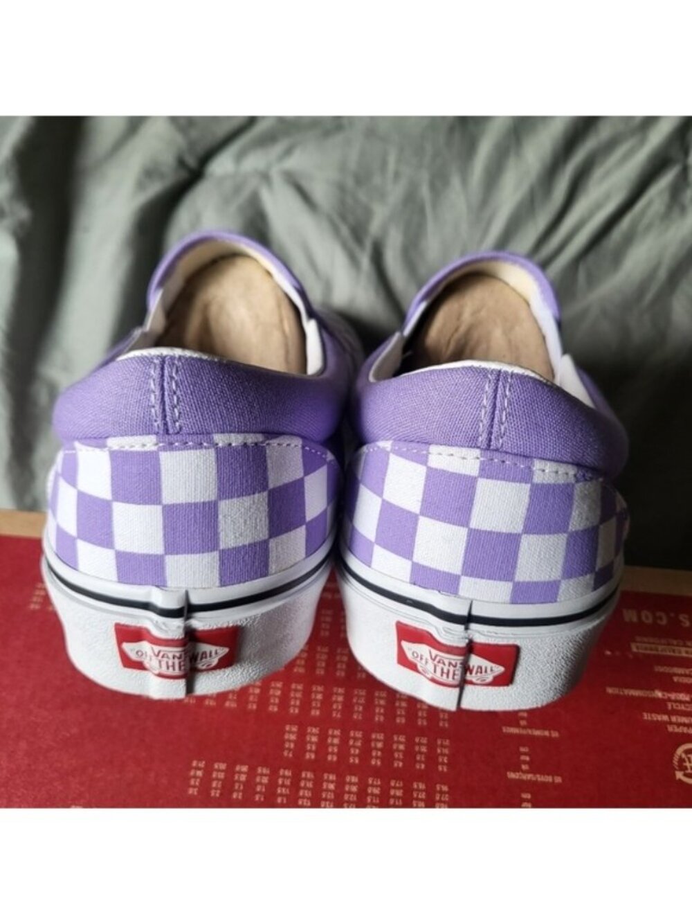 Vans Canvas Slip On Men 12 Checkerboard Violet Tulip Classic 062026 - Picture 4 of 7